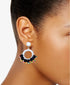 INC Earrings Gold-Tone Stone Bead & Thread-Wrapped Circle Drop NEW NWT 29.50